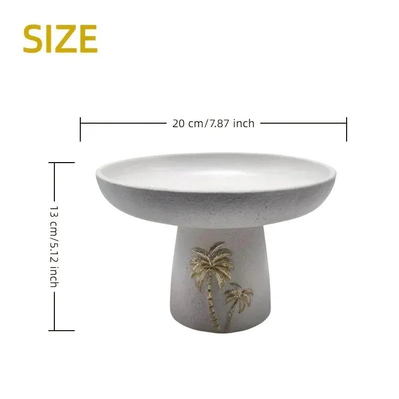 Decorative Tray - Palm Tree Design Ceramic Small by House Of Avana
