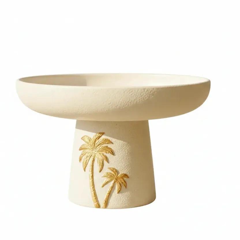 Decorative Tray - Palm Tree Design Ceramic Small by House Of Avana