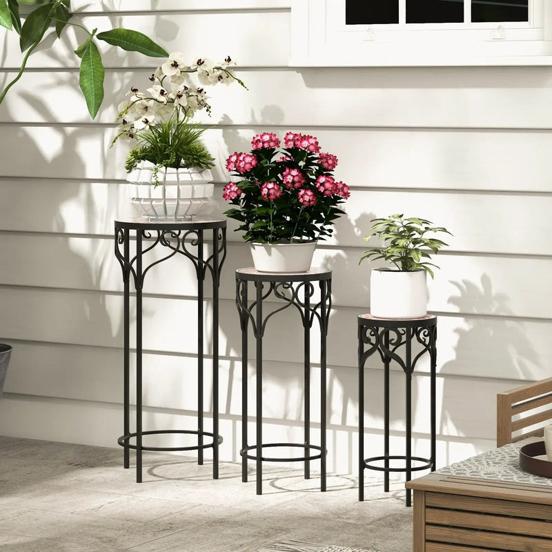 Decorative Flower Display Holder with Ceramic Top for Patio by DirectDeals