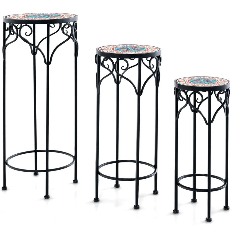Decorative Flower Display Holder with Ceramic Top for Patio by DirectDeals