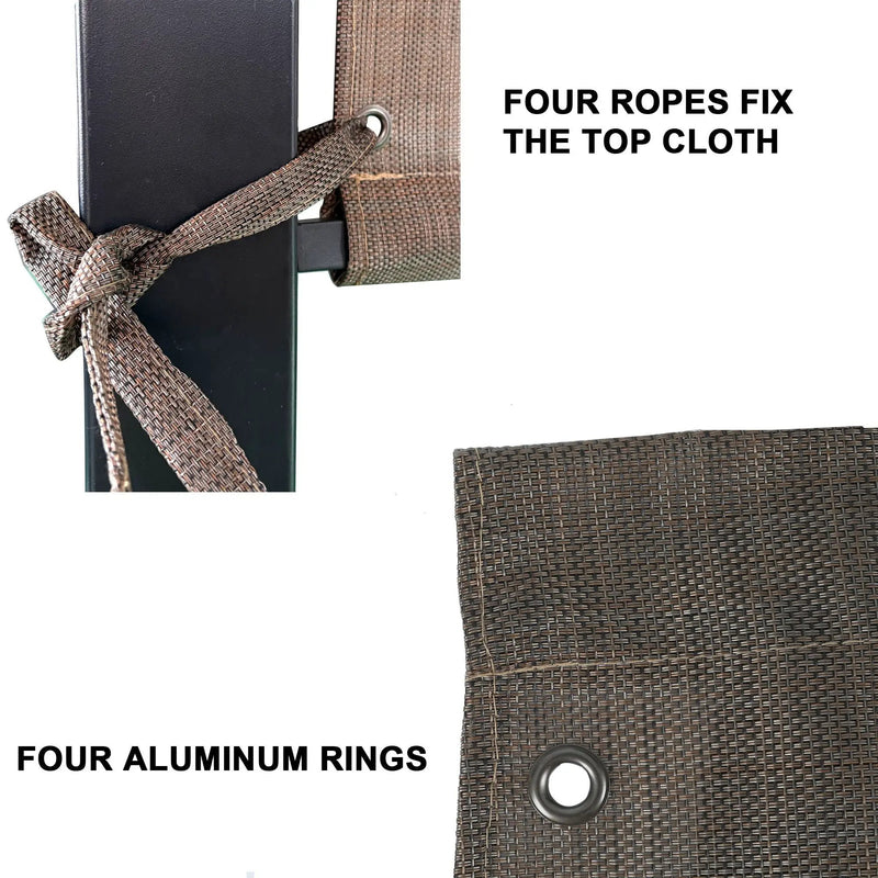 13' X 7.7' Outdoor Pergola Sun Shade Cover Cloth Patio Canopy Hdpe Permeable With Grommets - Brown by Unique Piece Furniture
