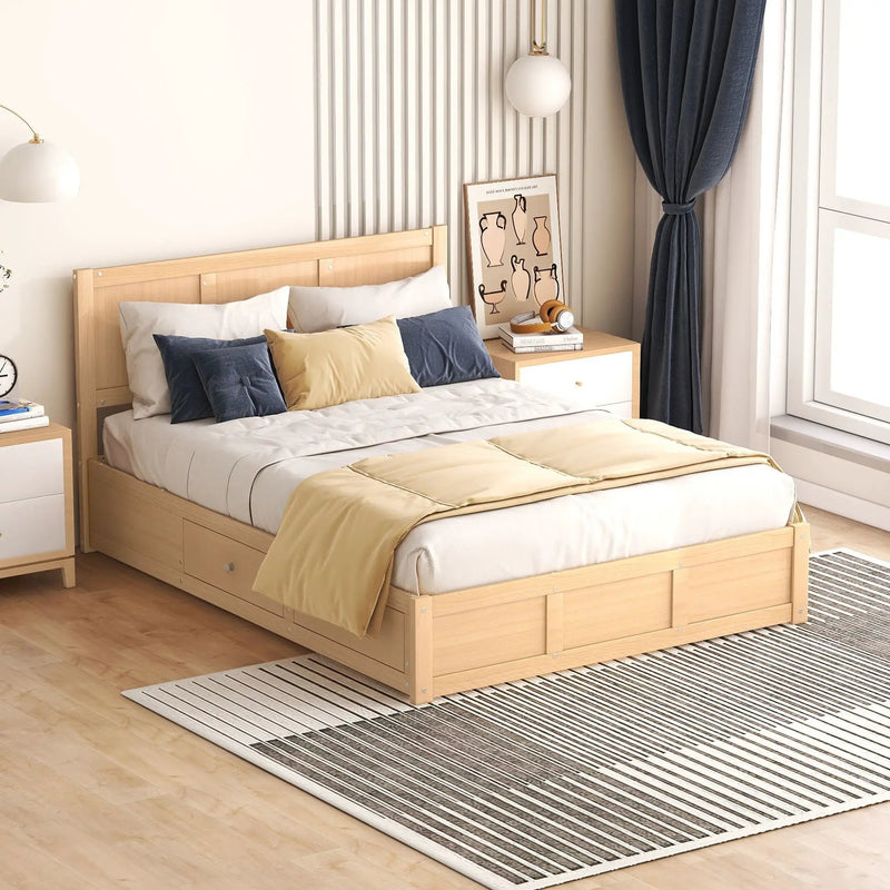 Platform Bed With Underneath Storage And 2 Drawers by Unique Piece Furniture