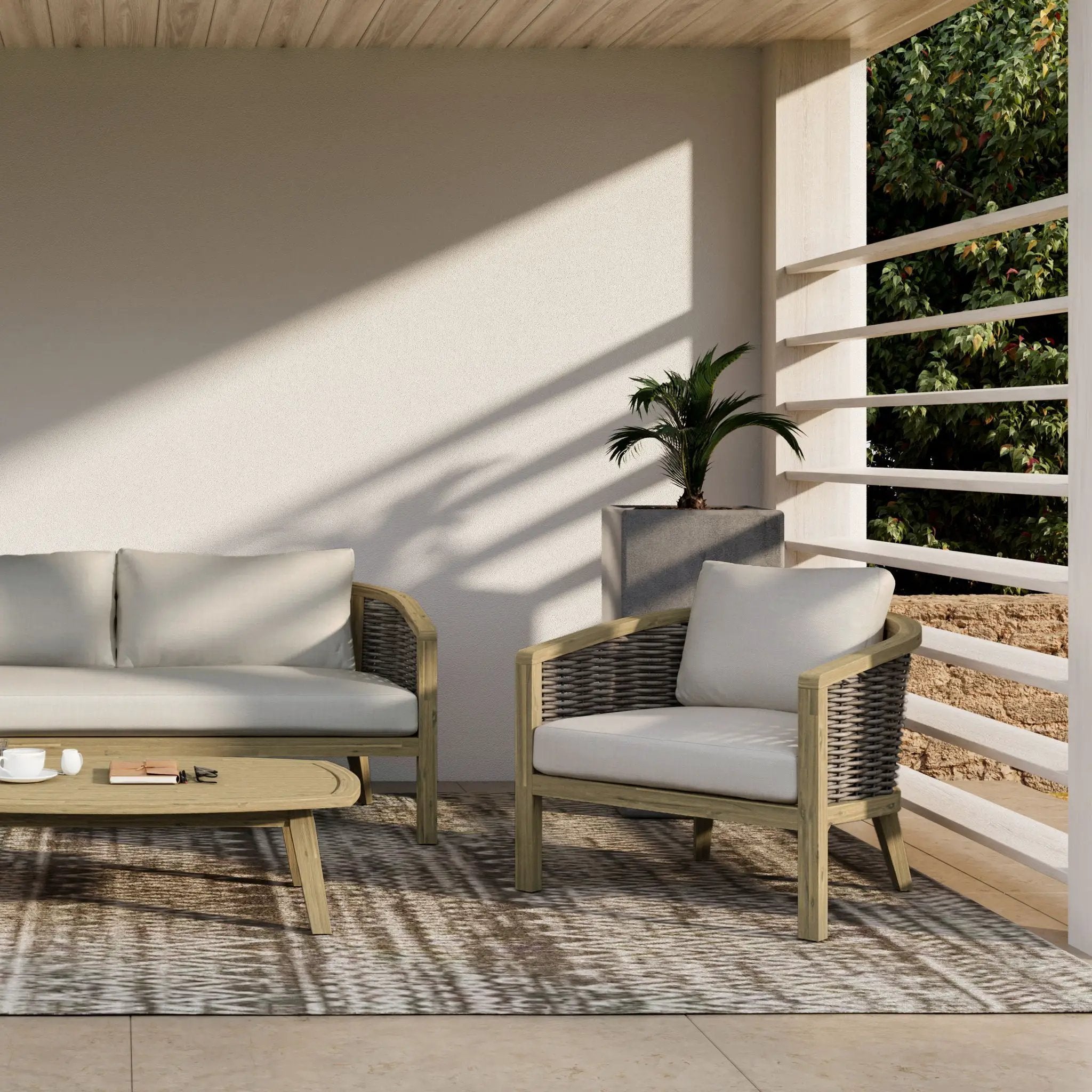 Parkside - Outdoor Conversation Chair (Set of 2) - Natural by Unique Piece Furniture