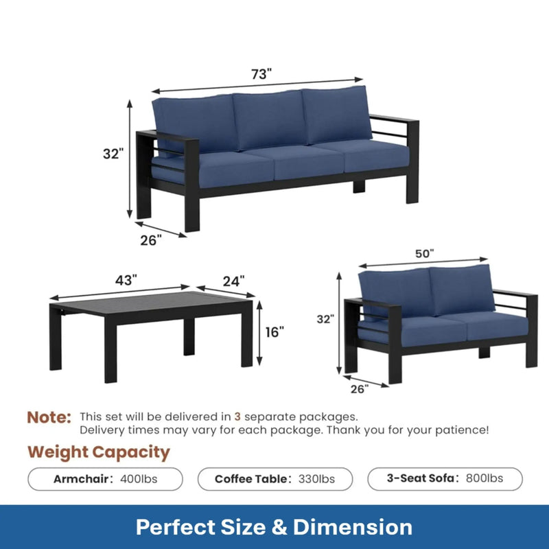 Outdoor Patio Set, All-Weather With Thick Cushions by HouseOfZazla