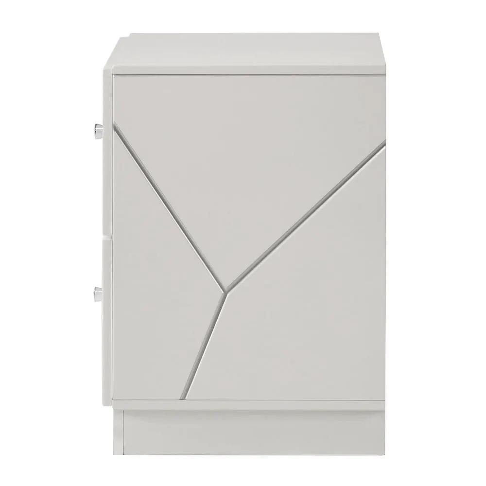 Esther - Nightstand - White / Silver by Unique Piece Furniture