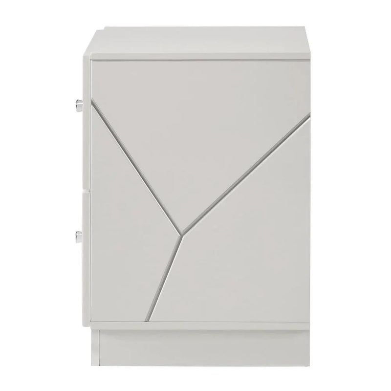 Esther - Nightstand - White / Silver by Unique Piece Furniture