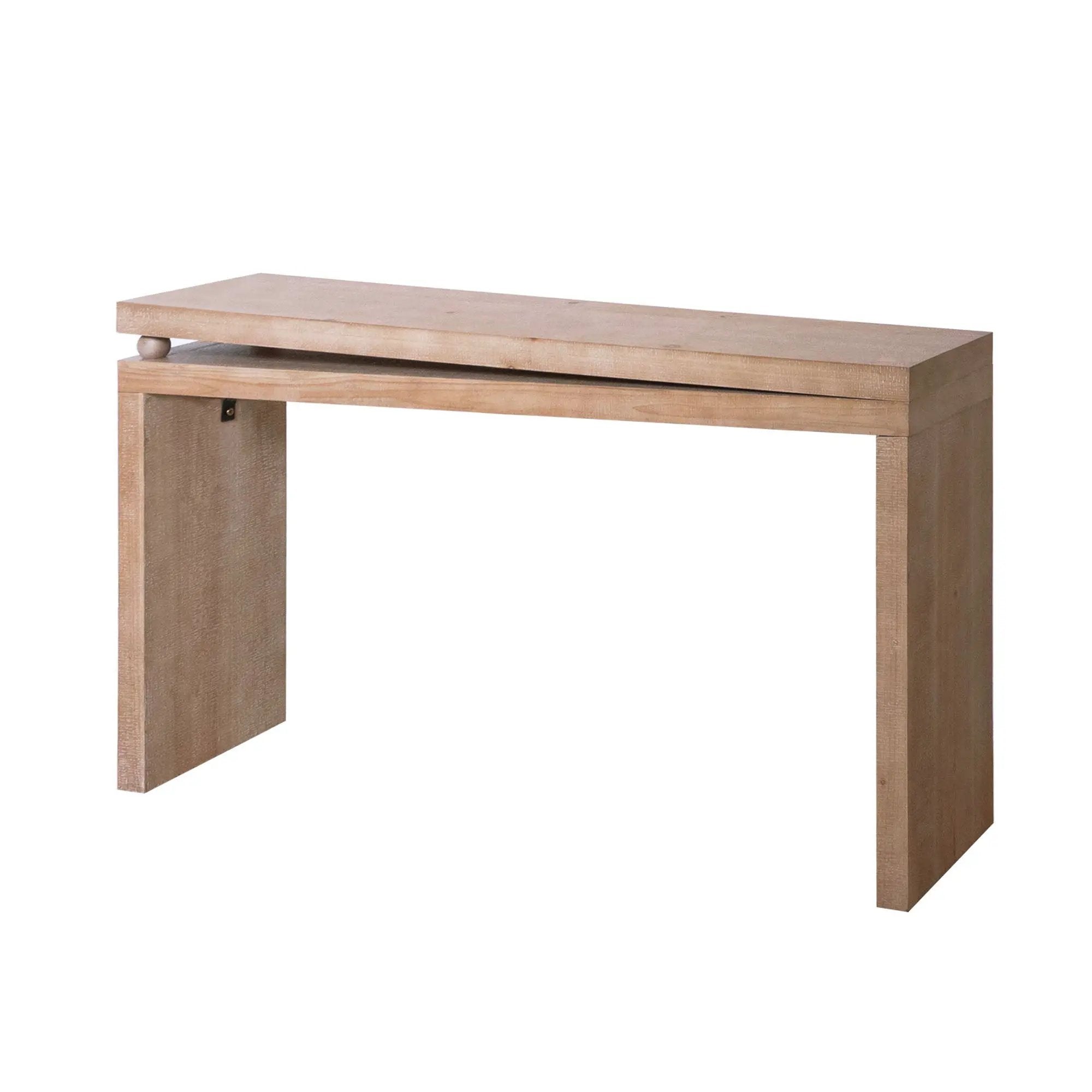 Slim Console Table, Narrow Entryway Table With Bead Detail - Light Natural / Natural by Unique Piece Furniture