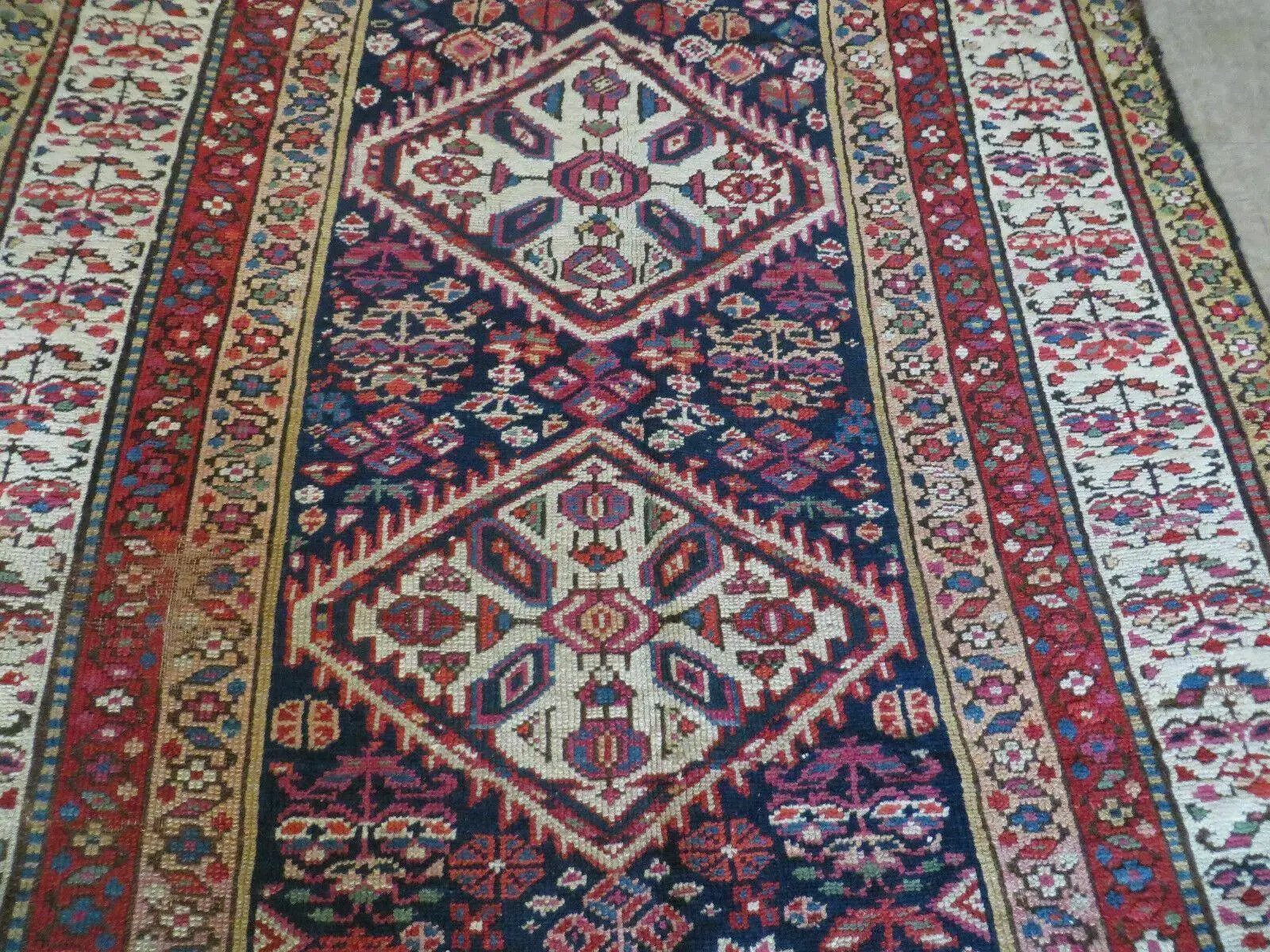 4' X11' Antique Handmade Turkish Anatolian Wool Corridor Kalegy Runner Rug by Jewel Rugs