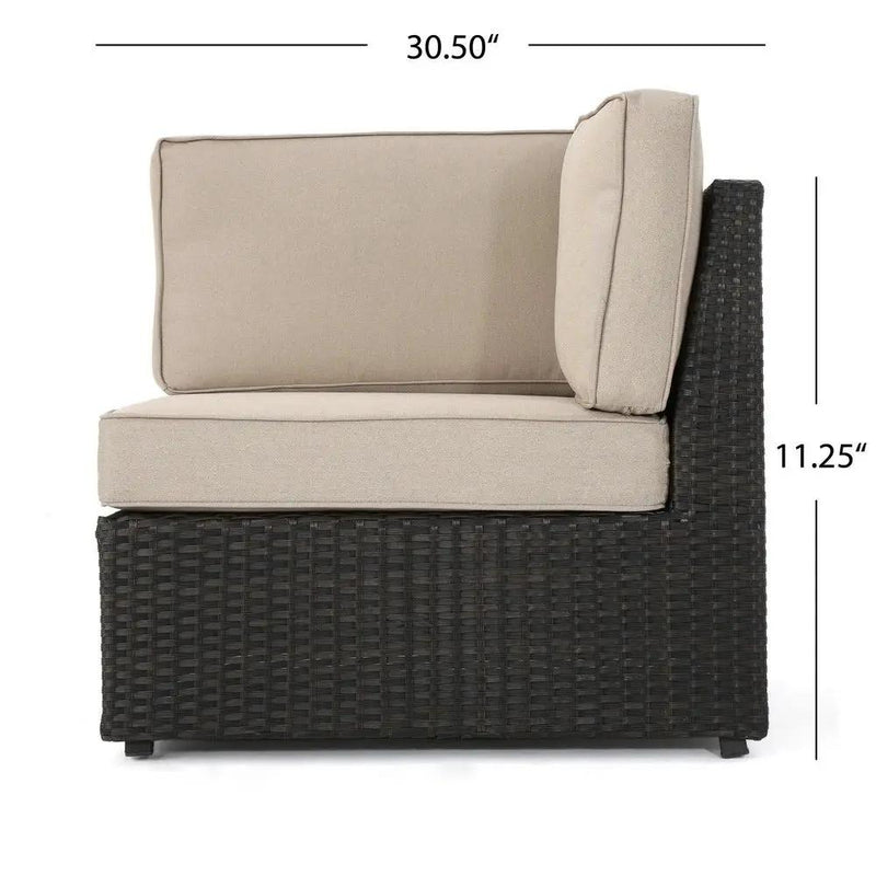 Santa Cruz - 8 Piece Outdoor Sectional Set - Dark Brown by HouseOfZazla