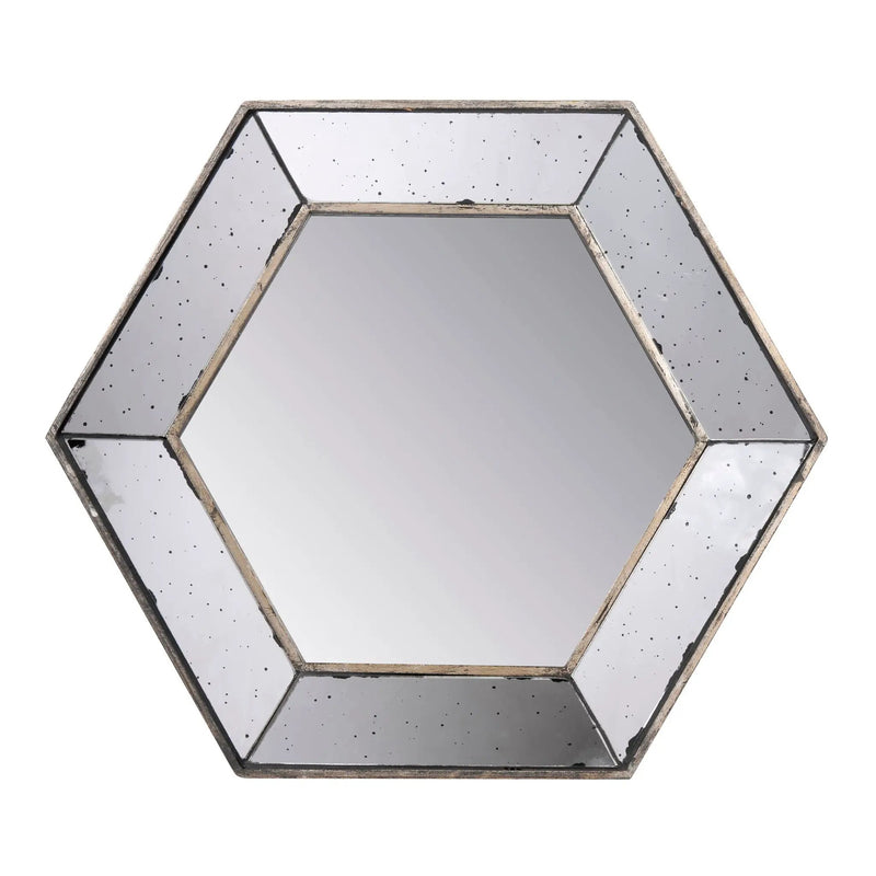 Hexagon Wall Mirror With Contemporary Glass Design, Home Decor Accent Mirror For Living Room, Entryway, Bedroom by Unique Piece Furniture