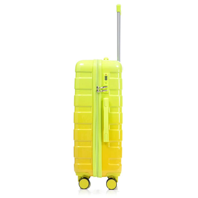 20'/24'/28' 3-Piece PC Spinner Wheel Luggage Set (Yellow+Green) by HouseOfZazla