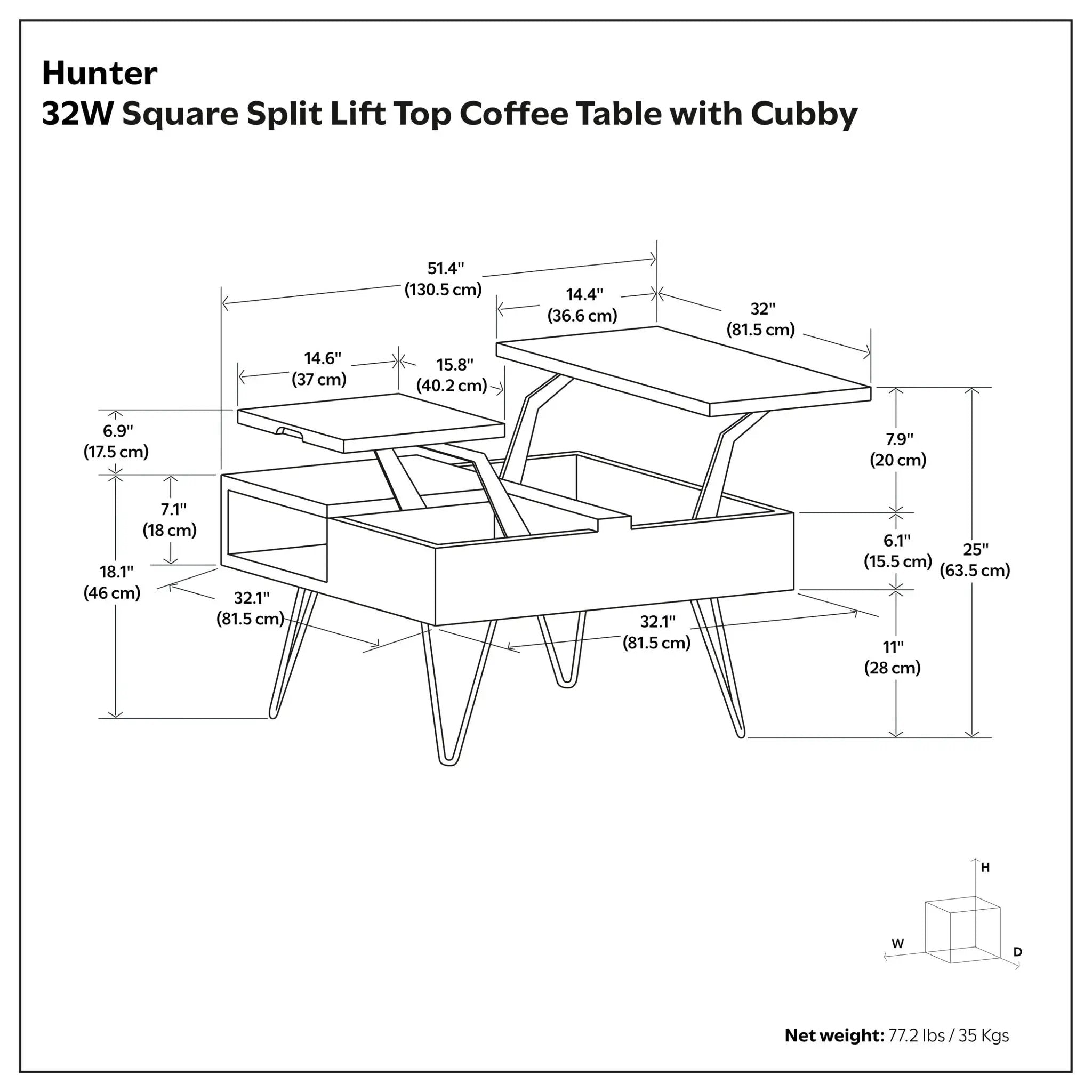Hunter - Handcrafted Lift Top Coffee Table by HouseOfZazla
