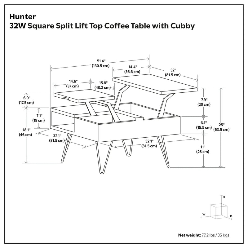 Hunter - Handcrafted Lift Top Coffee Table by HouseOfZazla