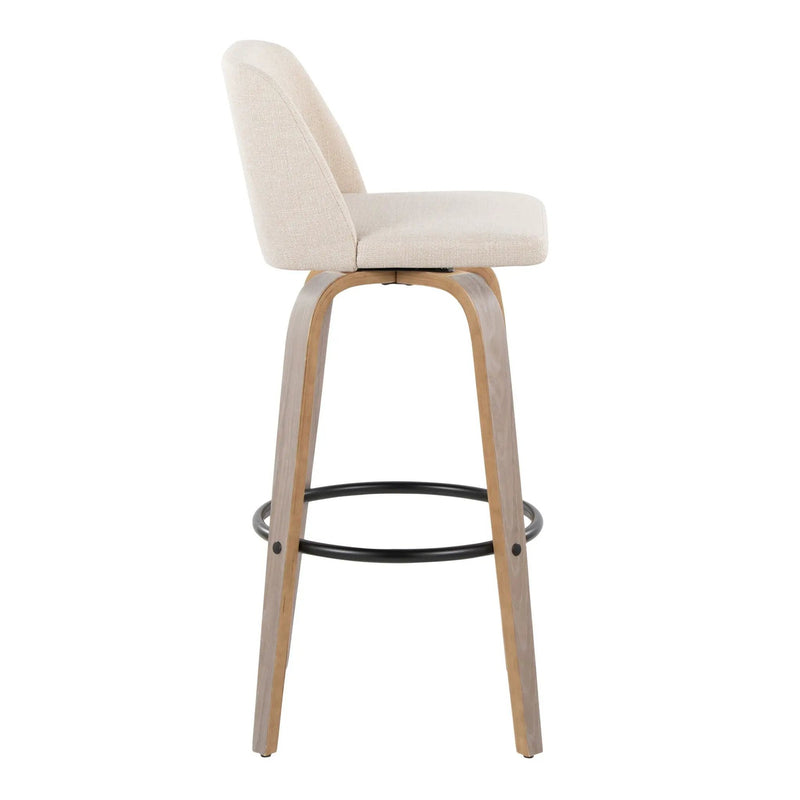 Toriano - Contemporary Fixed Height Barstool With Swivel With Round Footrest Comfort And Style (Set of 2) by Unique Piece Furniture