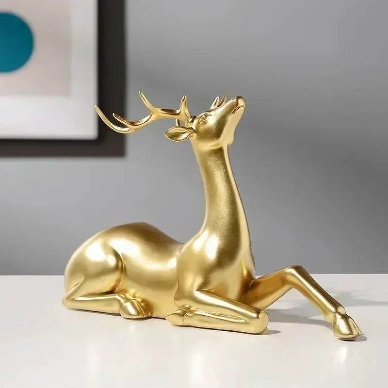Golden Deer Decorative Figurine by House Of Avana