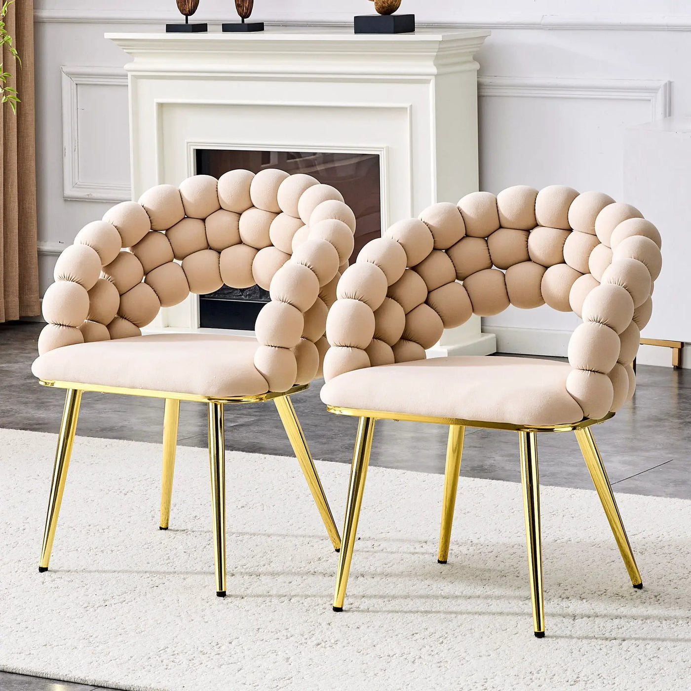 Puffy Bubble, Ball Chain Chairs For Dining Room (Set of 2) by Unique Piece Furniture
