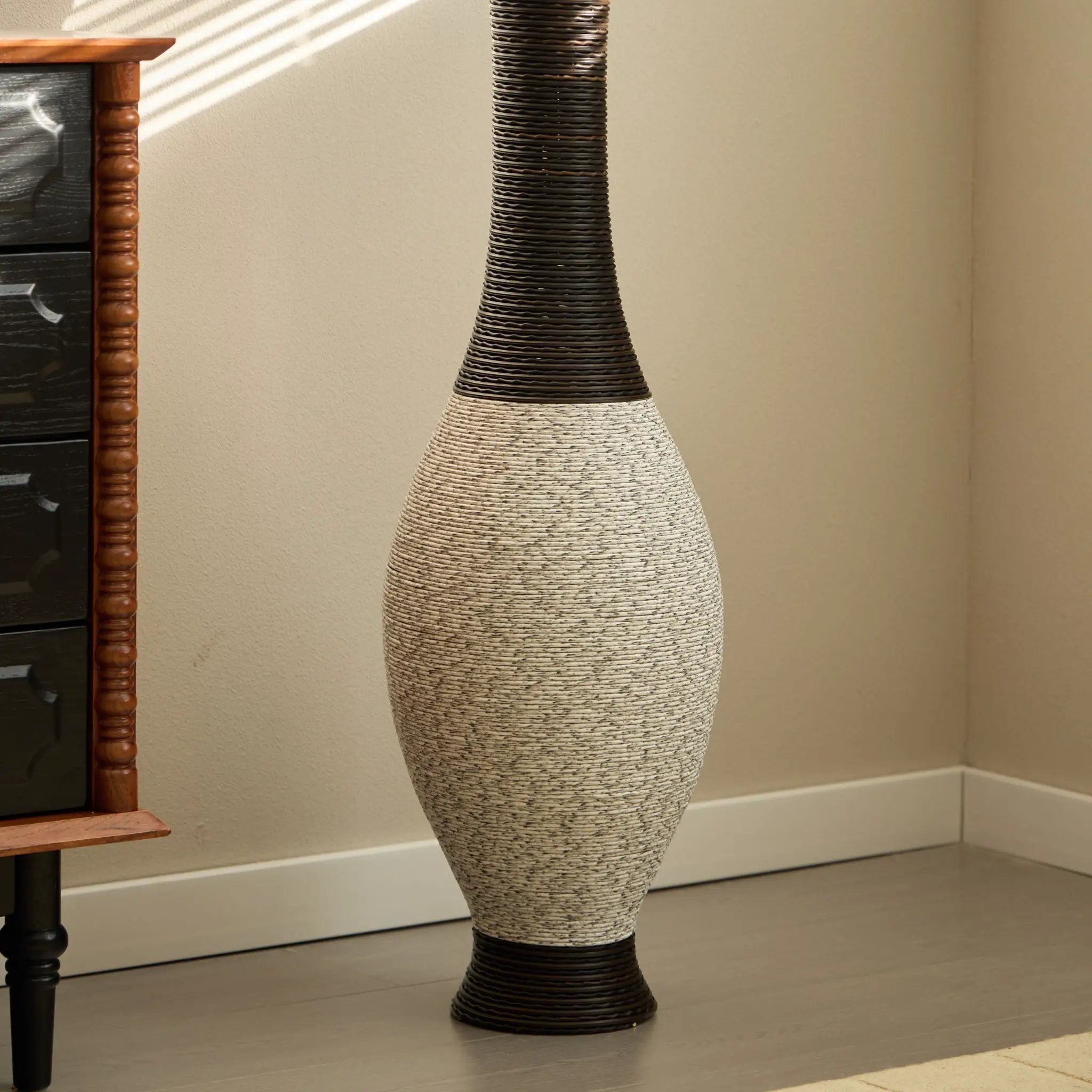 Tall Designer Floor Vase With Elegant 2 Tone by Unique Piece Furniture