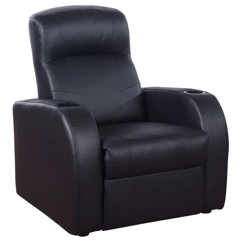 Cyrus Upholstered Track Arm Recliner Black by Unique Piece Furniture