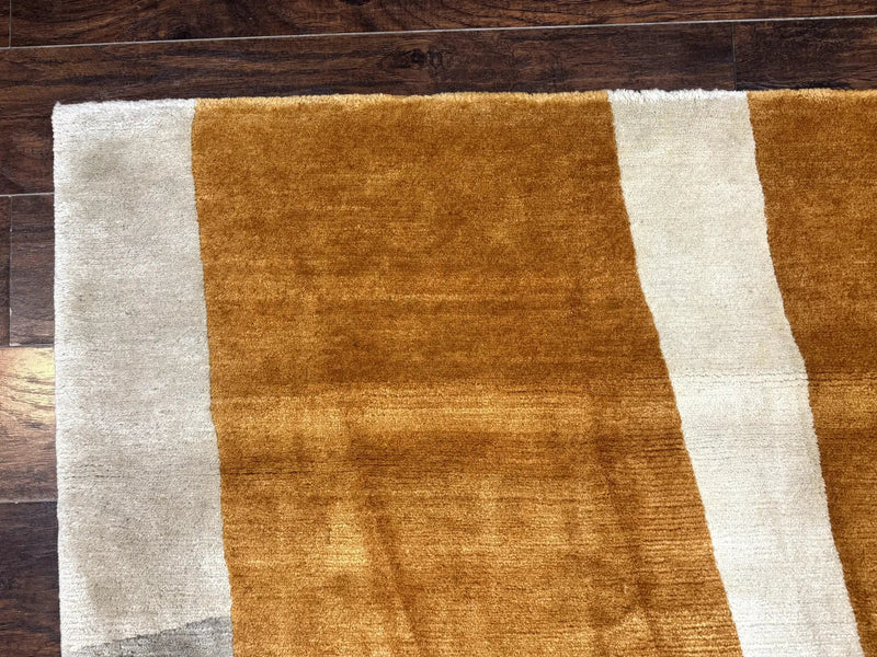 Modern Tibetan Rug 9x10, Wool Handmade Tibetan Area Rug, Abstract Multicolor by Jewel Rugs