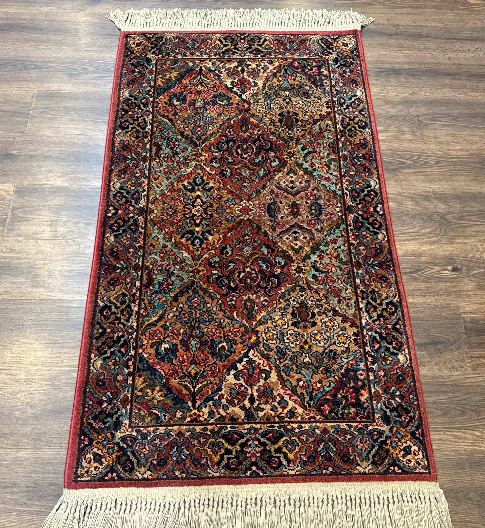 Karastan Rug 3x5 Multicolor Panel Kirman #717, Original 700 Series, Wool Pile, Discontinued by Jewel Rugs