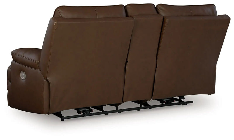 Vonryan - Power Reclining Loveseat With Console / Adj Headrest - Tobacco by Unique Piece Furniture
