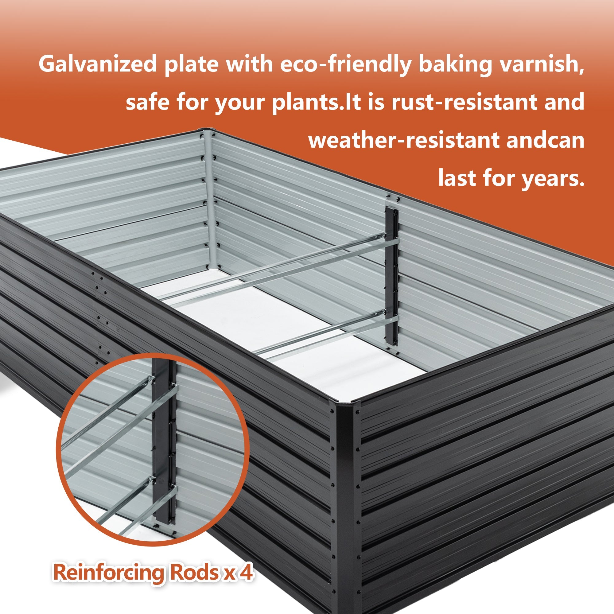 2 Pack Metal Raised Garden Bed Kit Outdoor - 8x4x2 FT Galvanized Planter Boxes Set by HouseOfZazla