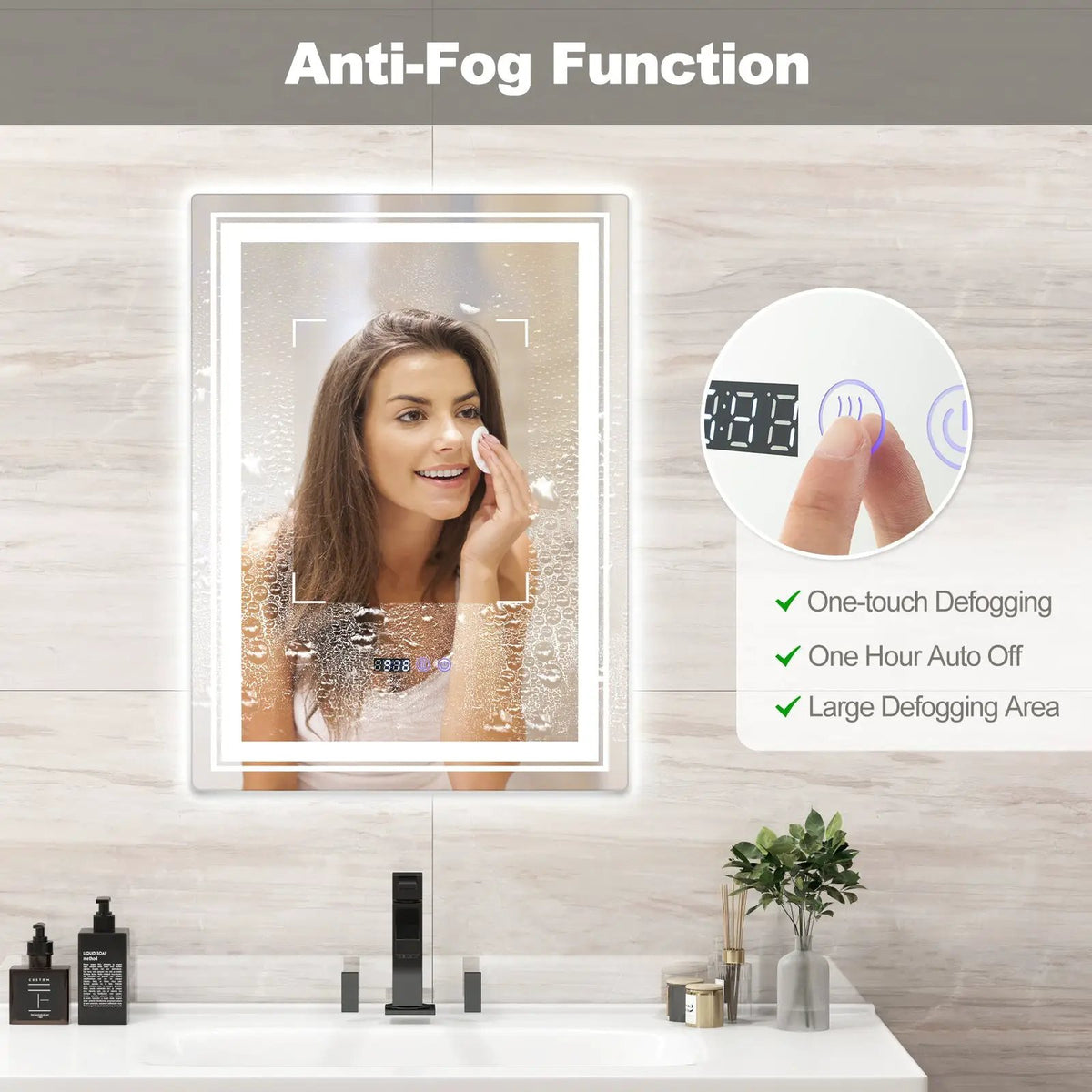 Defogging LED Bathroom Mirror with Memory Function and Anti-Fog, photo 5 of 24