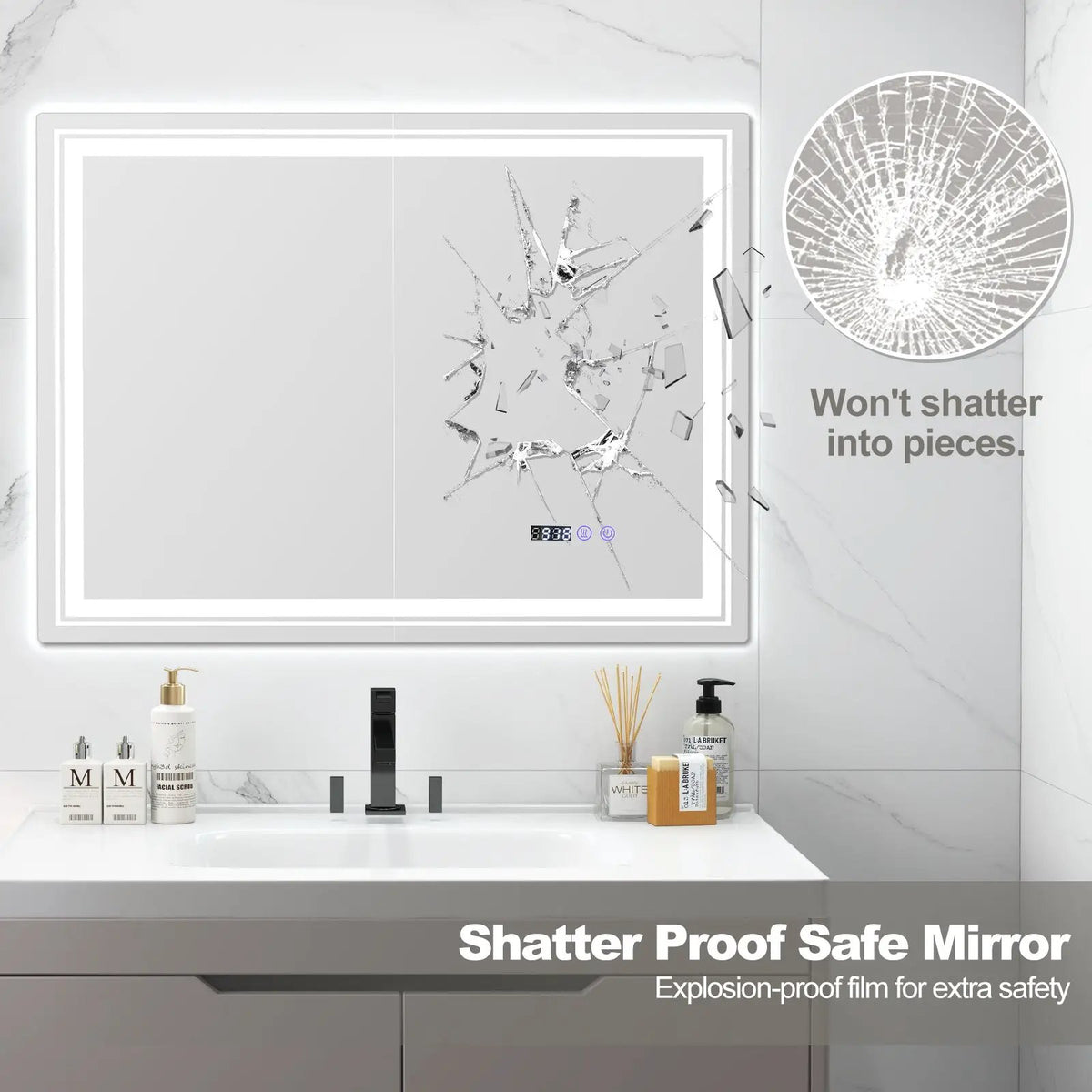 Defogging LED Bathroom Mirror with Memory Function and Anti-Fog, photo 6 of 24