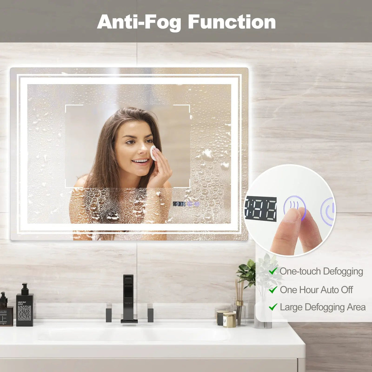 Defogging LED Bathroom Mirror with Memory Function and Anti-Fog, photo 7 of 24