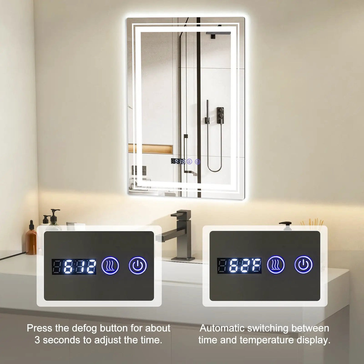 Defogging LED Bathroom Mirror with Memory Function and Anti-Fog, photo 22 of 24