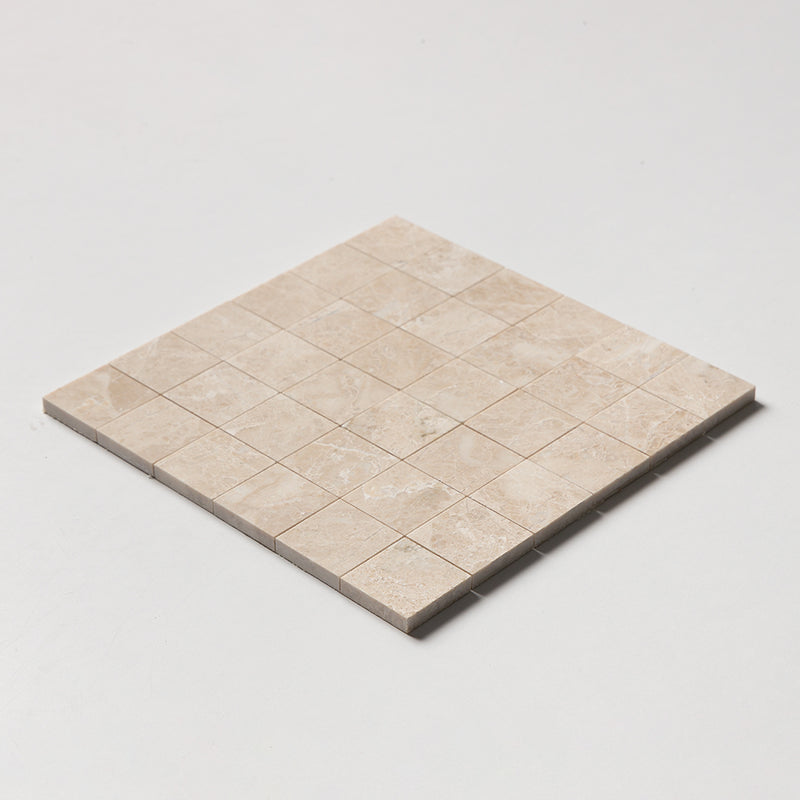 Delicate Beige Polished 2x2 Marble Mosaics 12x12 Marble Polished 12x12 Mosaics — 2