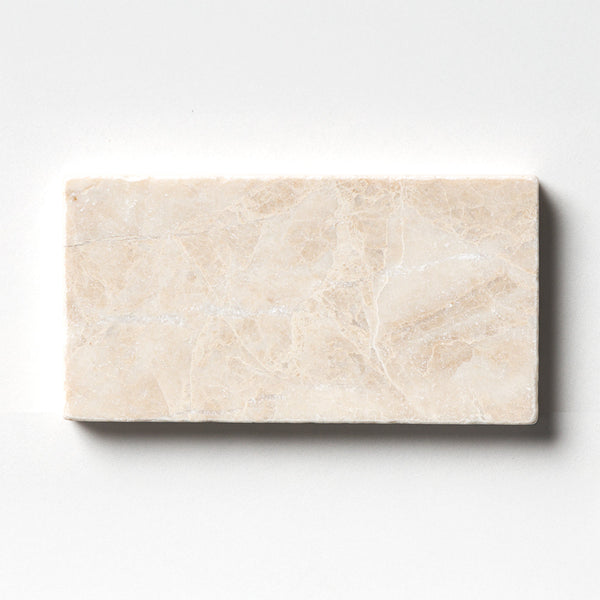 Delicate Beige Tumbled Marble Tiles 3x6