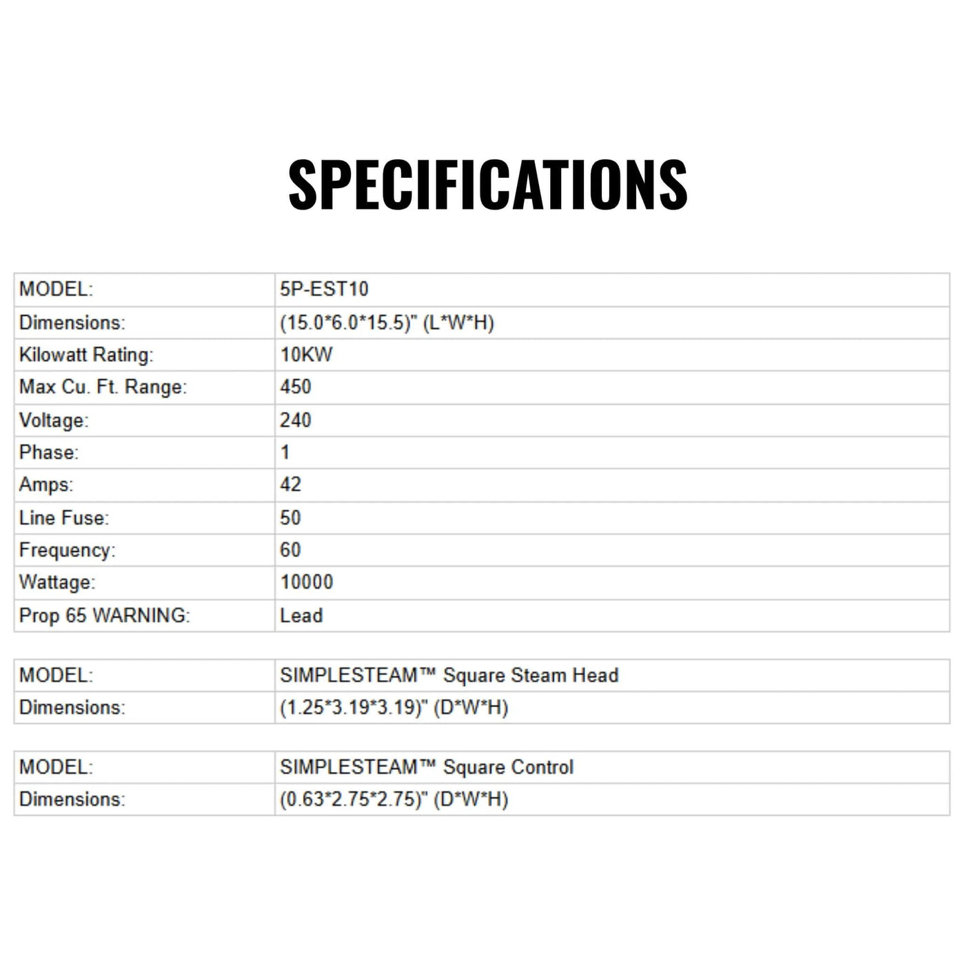 Delta SimpleSteam 10KW ES-10 Steam Generator Kit [5P-EST10] (SAK35819) by SAKSBY WHOLESALE