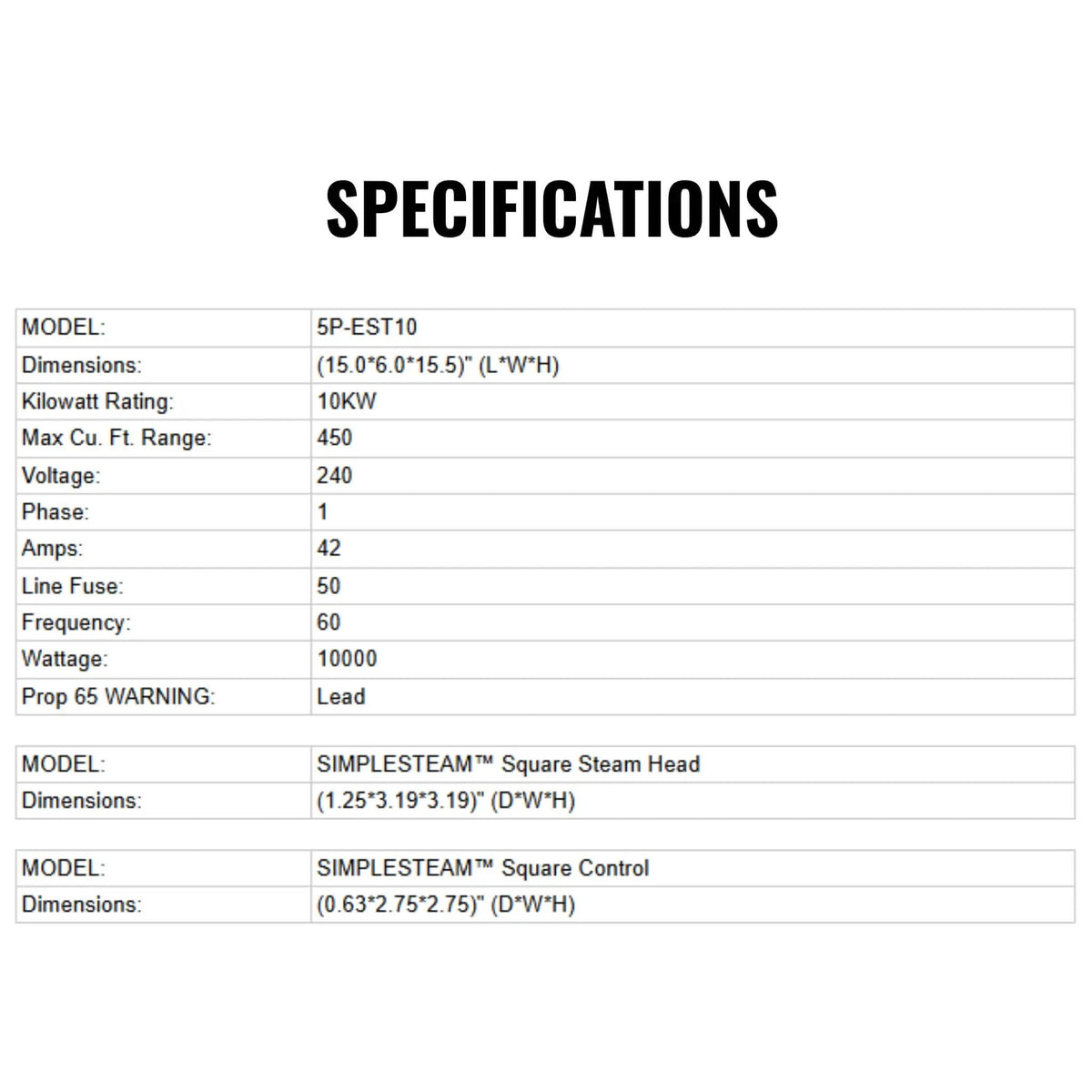 Delta SimpleSteam 10KW ES-10 Steam Generator Kit [5P-EST10] (SAK35819) by SAKSBY WHOLESALE