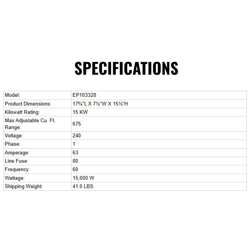 Delta SimpleSteam 15KW Steam Bath Generator [EP103328] (SAK48921) by SAKSBY WHOLESALE