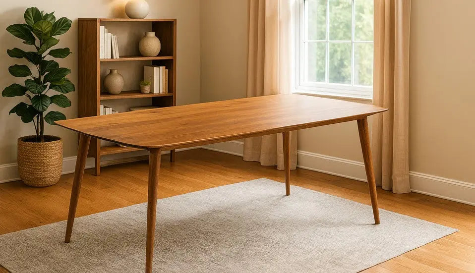 Edge Glued Hardwood Dining Table - Solid Kitchen Table, photo 6 of 15