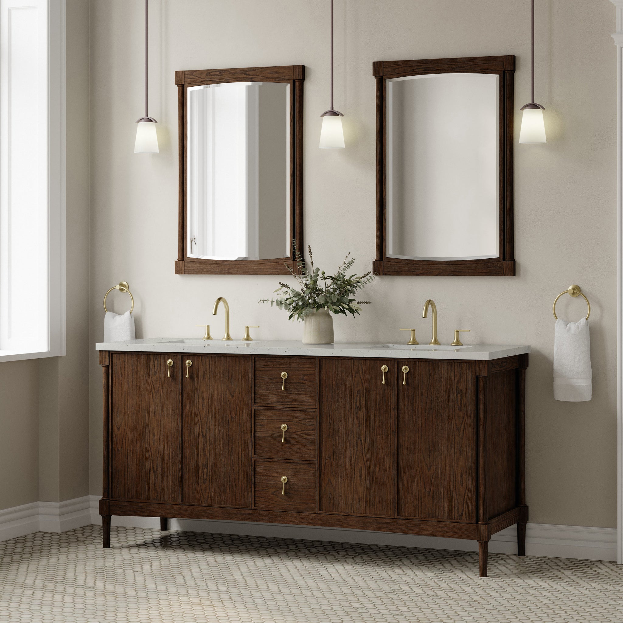 James Martin Kinnsden 72" Double Bathroom Vanity, Sable Oak, view 29