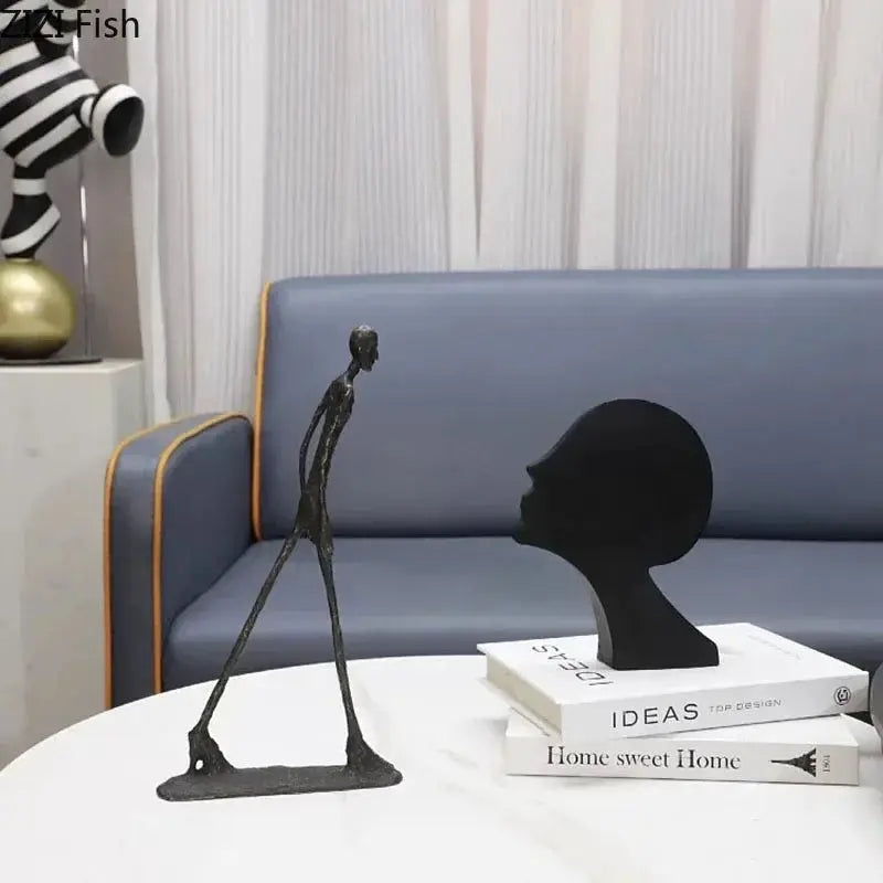 Desk Statue - Modern Metal Small by House Of Avana