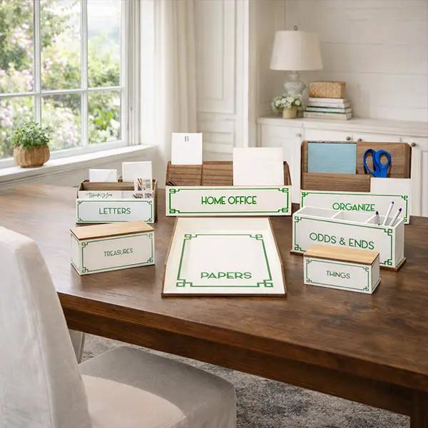 Green & White Desktop Organizer, Choose Your Style by Decor Steals