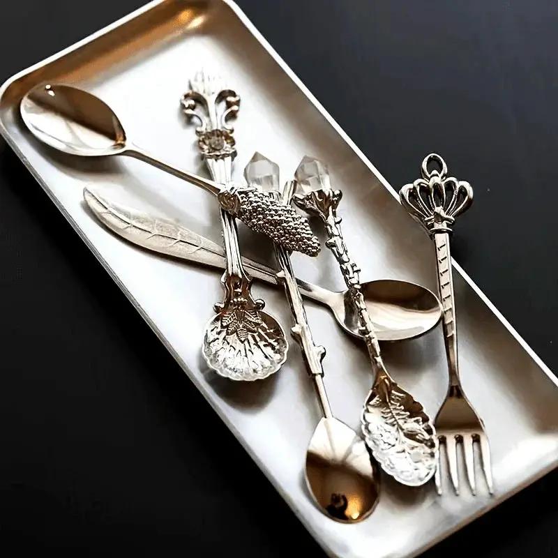 Dessert Spoons - Vintage Metal Golden by House Of Avana