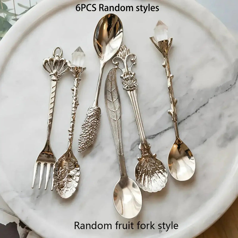 Dessert Spoons - Vintage Metal Golden by House Of Avana