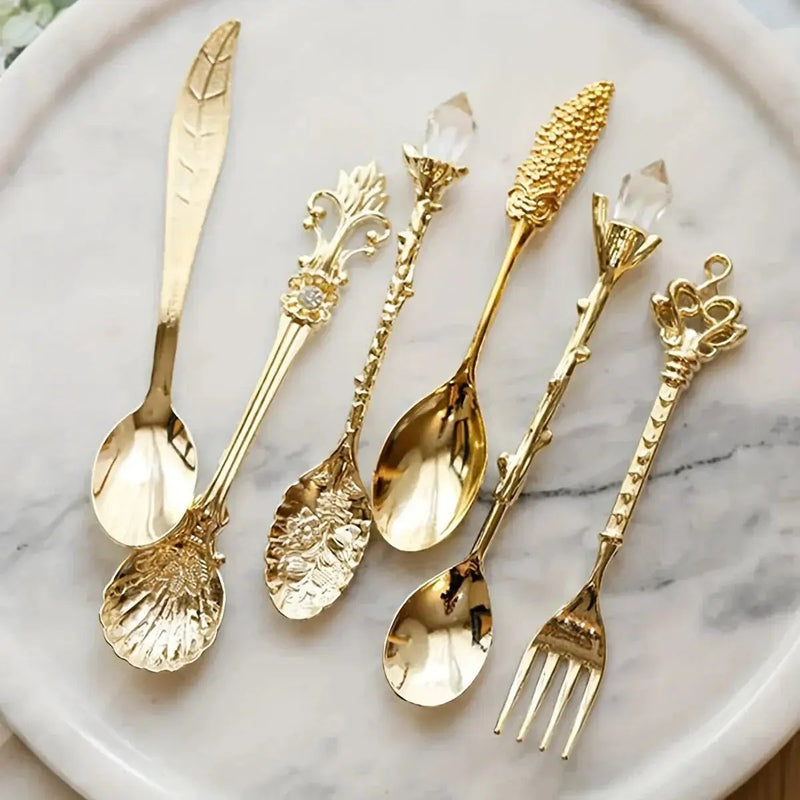 Dessert Spoons - Vintage Metal Golden by House Of Avana