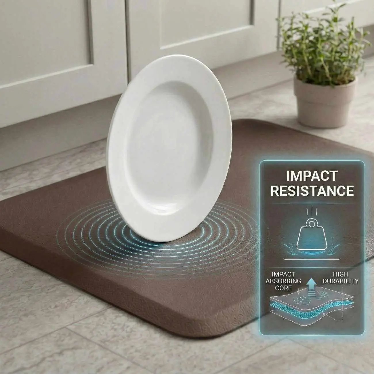 Anti-Fatigue Kitchen Mat, Black by Boutique Rugs