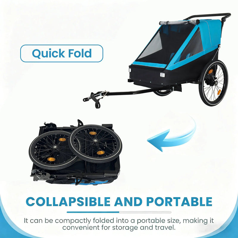 2 In 1 Kids Bike Trailer And Stroller by HouseOfZazla