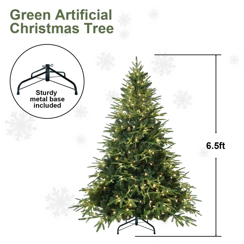 6.5ft Pre-Lit Artificial Christmas Tree with 450 Warm White Lights by HouseOfZazla