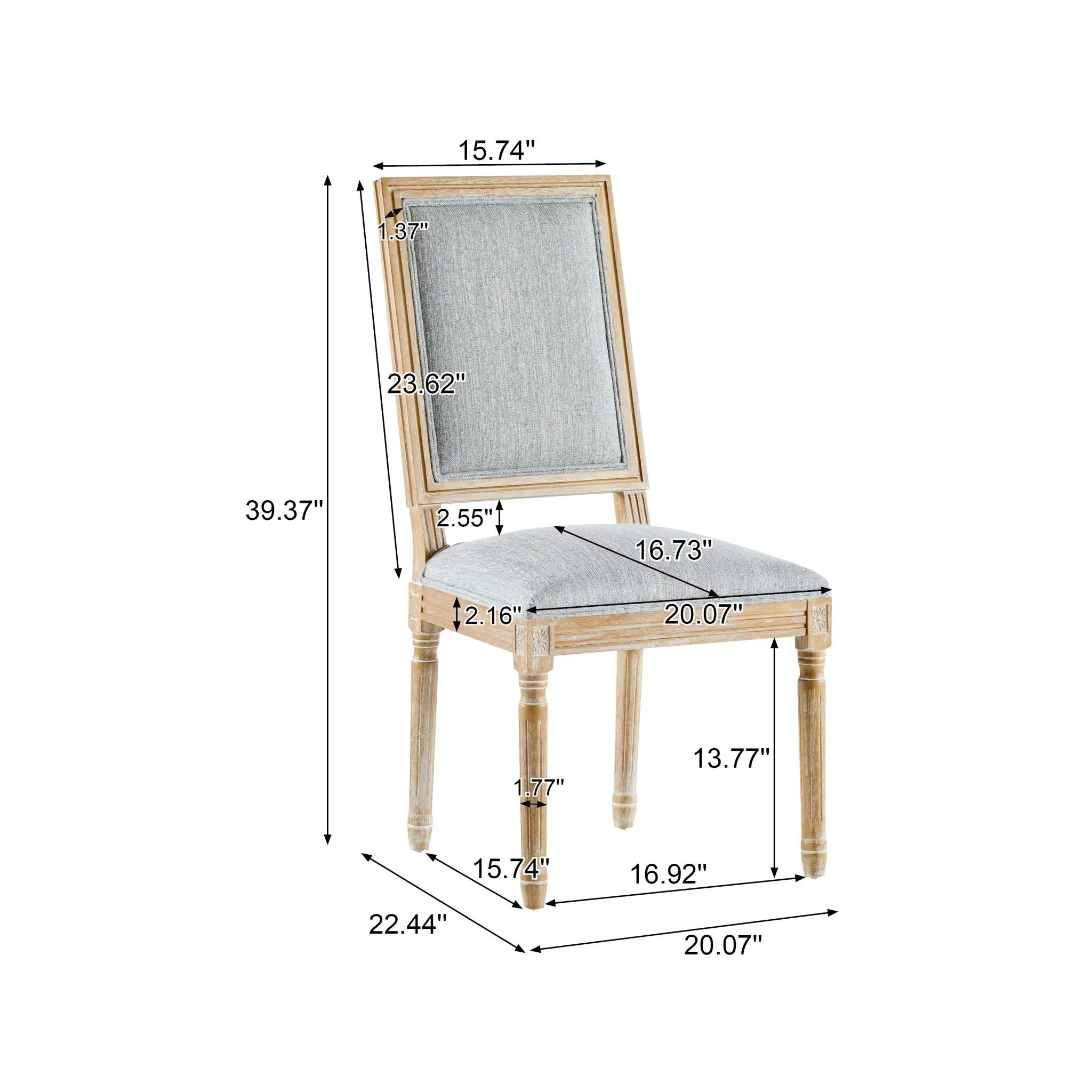 French Country Style Dining Chair With Upholstered Seating And Fluted Legs by HouseOfZazla