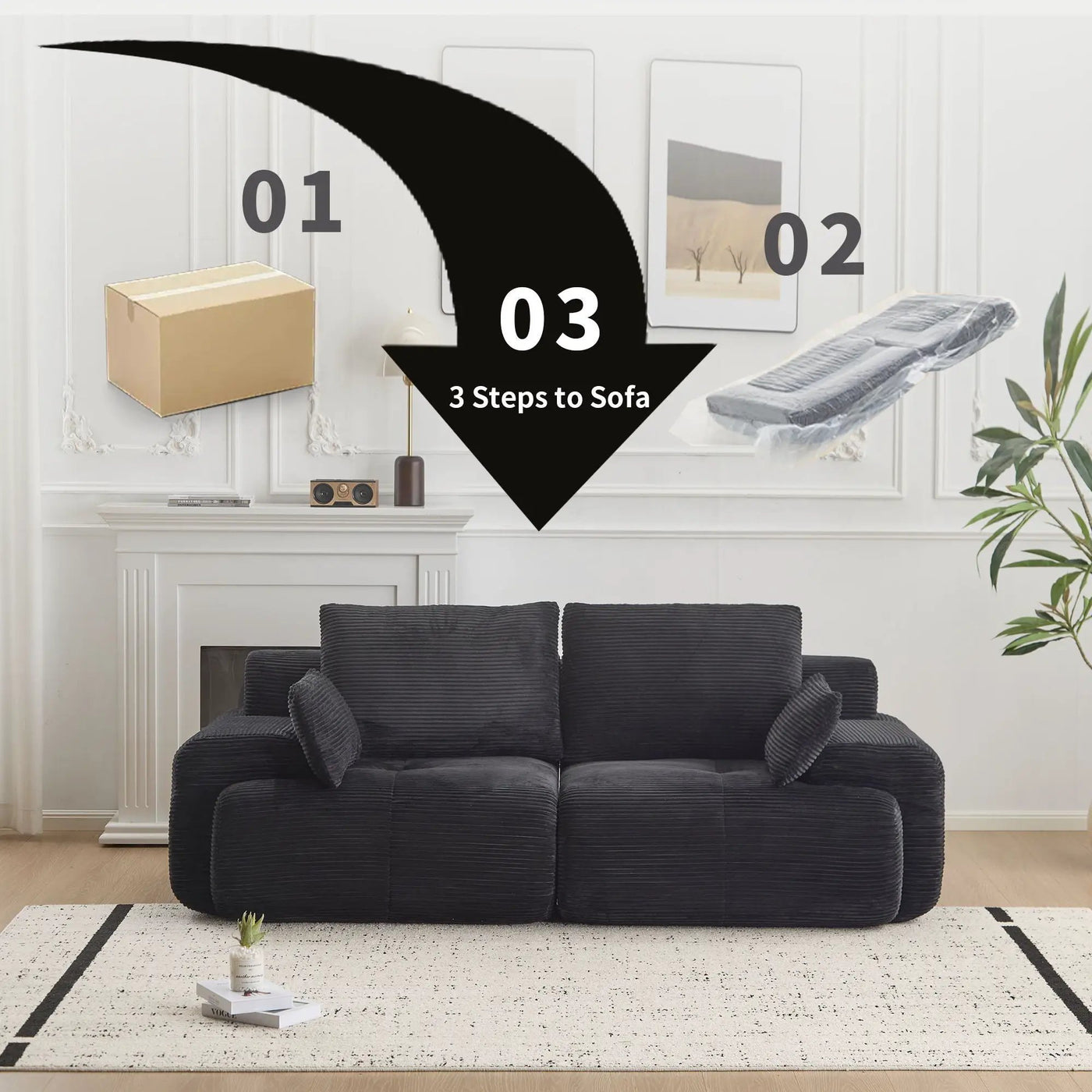 2 Seater Large Sectional Couches For Living Room by Unique Piece Furniture