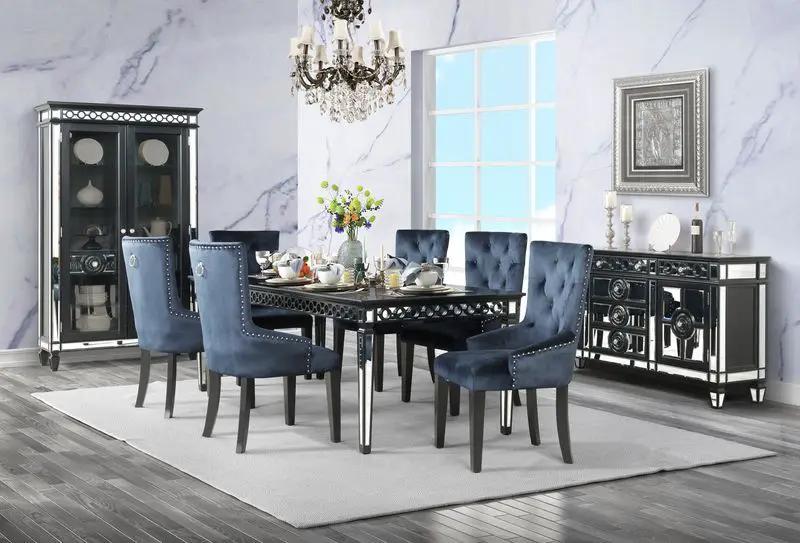 Varian II - Dining Table - Mirrored & Black by Unique Piece Furniture