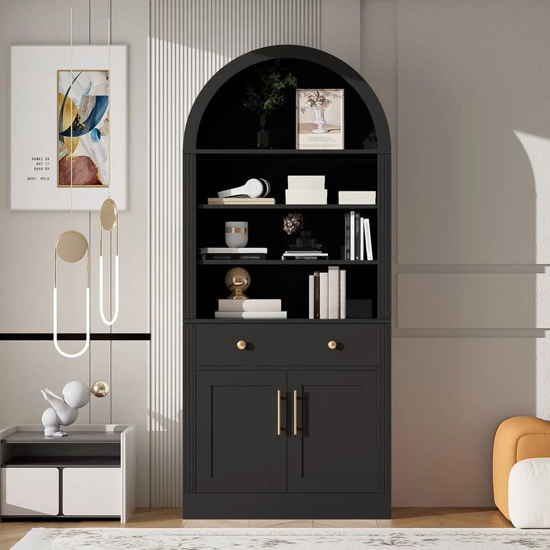 Arched Bookshelf with Storage Cabinet by HouseOfZazla