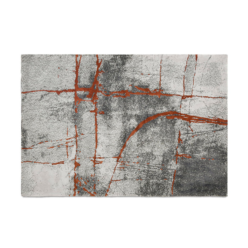 Quarry - 5' X 6.5' Abstract Area Rug - Gray / Orange by HouseOfZazla